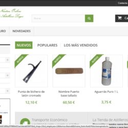 Captura de pantalla de la tienda nautica online de Astilleros Lagos