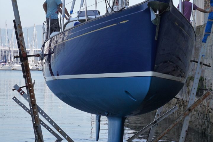 TALISKER on our slipway, ready to be refloated after winter jobs