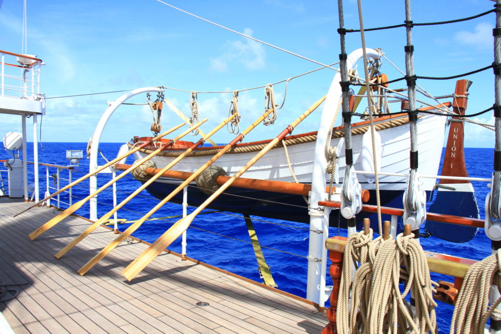 UNION I hanging on Peruvian Navy Training Ship UNION