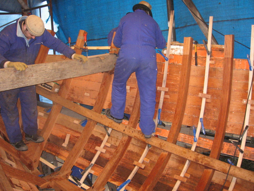 Restoration of a wooden boat
