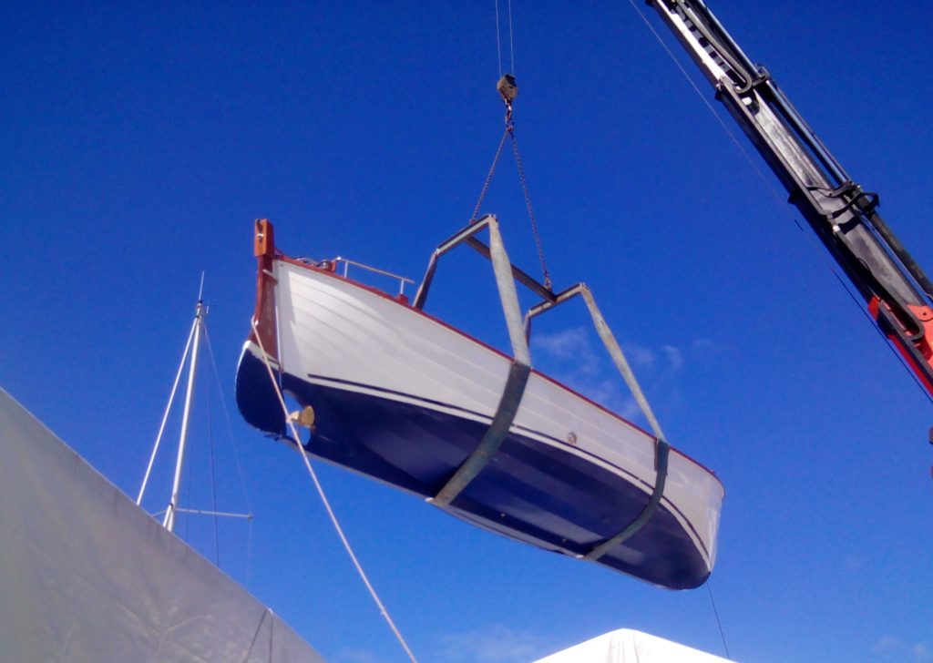 WhaleBoat for Peruvian Navy Union Tall Ship, leaving the Boatyard