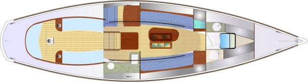 Interior of the Lagos 38DS Daysailer