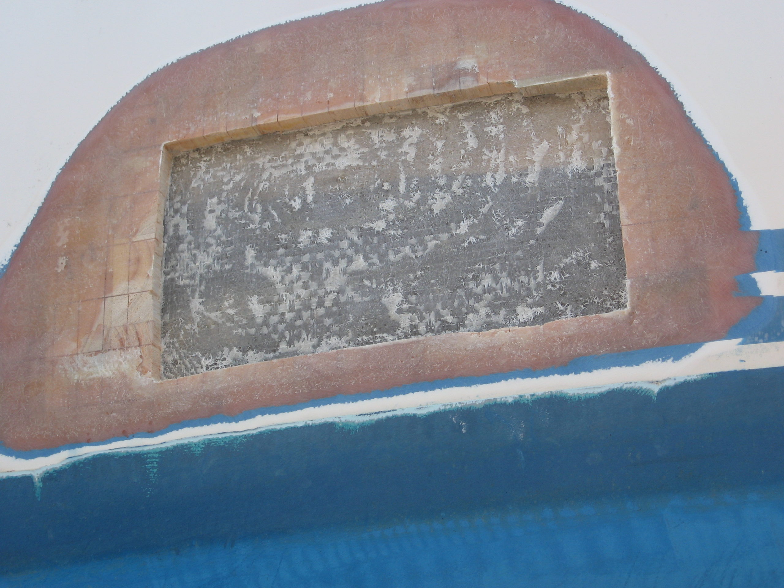 Repair of damage on balsa cored topside on a Sweeden 38