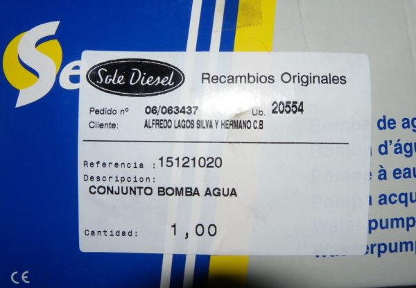 Bomba de agua Solé ref. 15121020